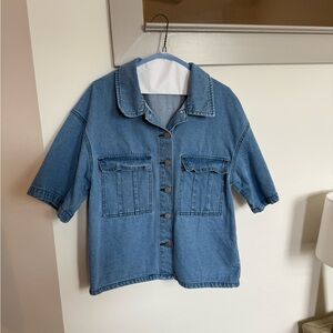 Blue Denim Button-Up Shirt
